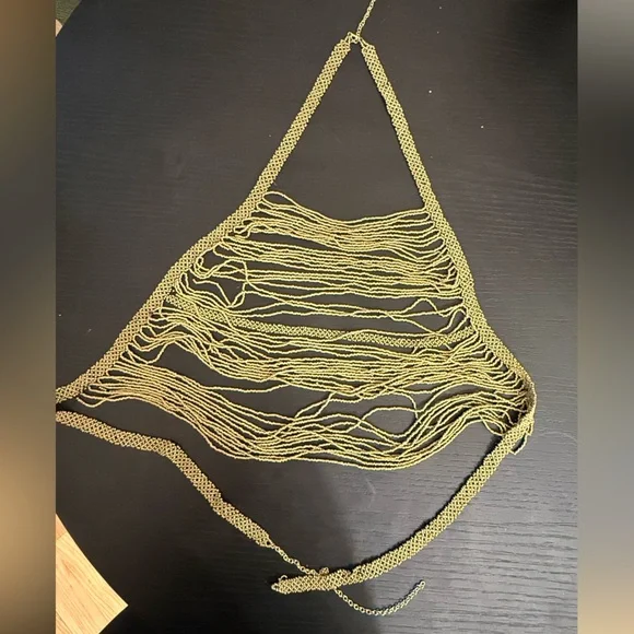 Free people body chain. | I love your way gold chain top - Picture 2 of 4